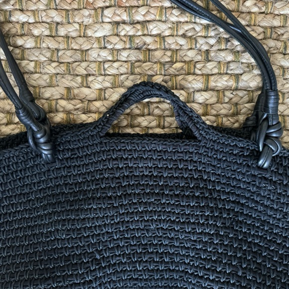 CLEOBELLA CROCHET LEATHER BASKET BAG•BLACK - Picture 3 of 10